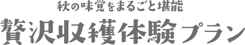 秋の味覚をまるごと堪能 贅沢収穫堪能プラン